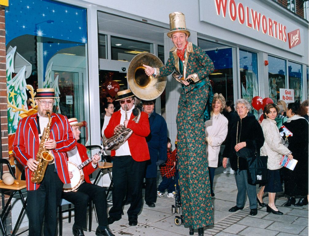 Festivities outside the store before the opening ceremony