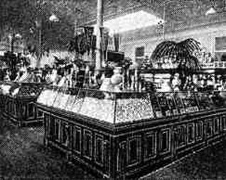 The first candy counters in Woolworths were made of mahogany with glass tops.  This one was pictured in Binghampton, New York in the 1910s