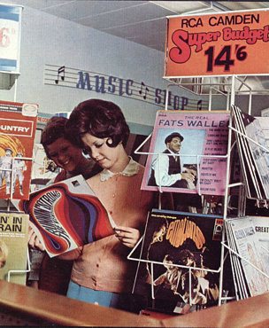 Budget music on sale in the F. W. Woolworth store in Ipswich, Suffolk in 1968.
