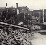 All that remained of the elegant Woolworths in Rampant Horse Street, Norwich after off-target enemy action destroyed the whole block during World War II