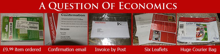 The bureaucracy of an on-line transaction, if you don't quite get it right.  It's hard to make a profit with an email, six leaflets and a courier delivery to pay for