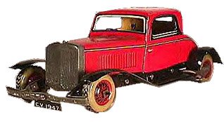 A diecast Chad Valley motor car from 1947. It is remarkably detailed and reflects the fact most people were still driving their cars from before the war during the austerity period that followed the end of the long conflict