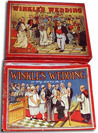 Winkles Wedding - a popular early board game from Chad Valley toys that was repeatedly updated and repackaged from 1900 until World War II
