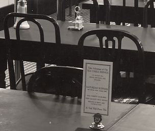 A café table with menu at Woolworths in August 1938