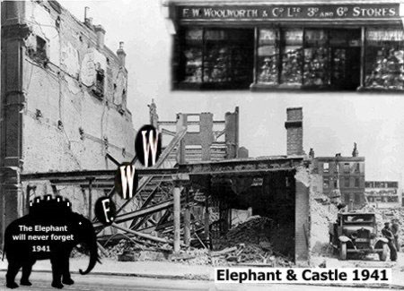 The Elephant and Castle will never forget 10 May 1941 when fire rained from the sky. Its Woolworth store was razed to the ground in under five minutes once the fire took hold.