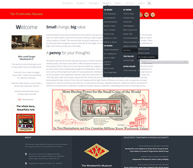 The look and feel of the Original Virtual Museum - a website that charts the history of Woolworths' High Street stores