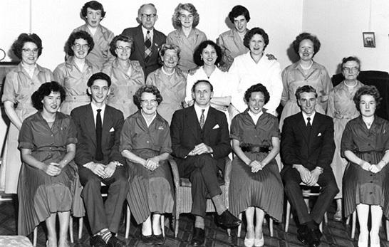 A Christmas team photograph at the Teignmouth Woolworth's in the Company's Golden Jubilee Year of 1959