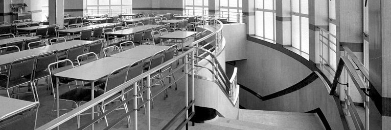 The staircase leading into the bright new customer restaurant at Woolworths in Portsmouth, which opened in 1953 (Image: with thanks to Mr Roger Stafford)