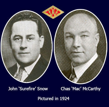 John B. Snow the F. W. Woolworth Superintendent of Buying with one of his most successful proteges, Charles M. McCarthy. The pictures were taken in 1924.