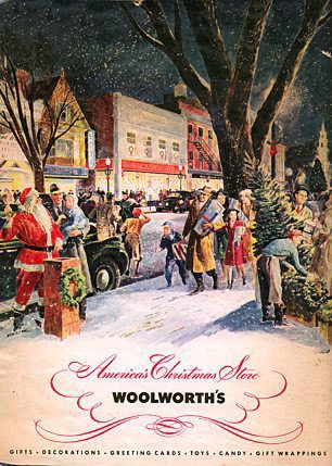 The first Christmas catalogue produced by the American Woolworths, which dates from November 1940. The upbeat homely style seems a million miles away from the austerity of Britain in the Blitz