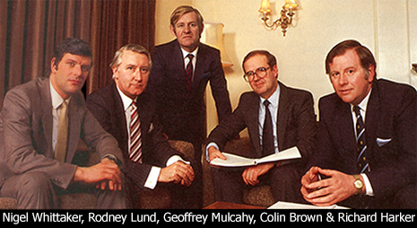 The three former British Sugar directors on the Woolworth Board (Nigel Whittaker, Personnel, Rodney Lund, Buying and Geoffrey Mulcahy, Finance and Systems), were strengthened by talent head-hunted from the retail trade. Colin Brown had been Deputy MD at Wholesaler Makro after a longer spell at Littlewoods, while Richard Harker, Retail Director, had extensive Board experience in a number of porfolios at Asda. Not shown: Brian Pickering who had worked for M and S and W.H. Smith before taking on Woolworth Properties Ltd. and the retained former Joint MD Roger Jones who served as Administration Director completed the picture.