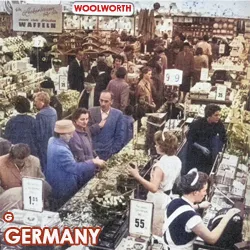 The salesfloor of a new Woolworth store in Lankwitz, West Berlin which opened in September 1957, which appeared in the New York parent company's Annual Report for the year