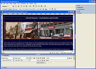 Constructing the Virtual Museum Interface in Adobe Dreamweaver
