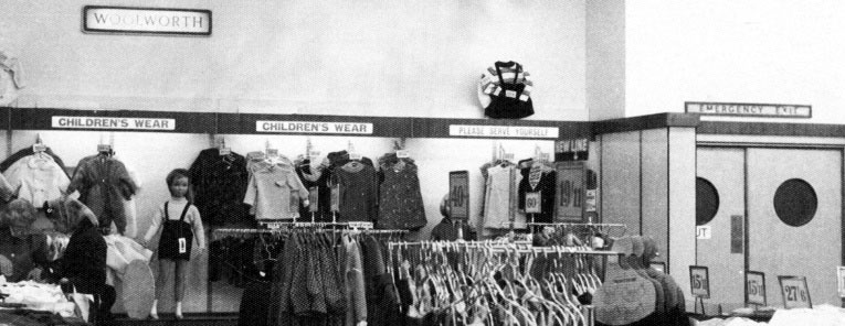 Fashion display at Woolworths, Above Bar, Southampton in 1952. The store was a prototype for the rest of the thousand-strong chain of shops