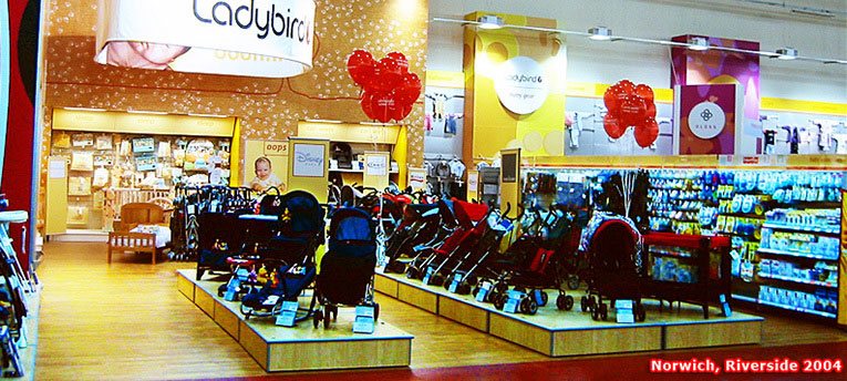 A new range of Ladybird accessories proved very popular at the Norwich out-of-town Woolworths in 2004. The picture shows just one quarter of the display space allocated to children's clothing in the 50,000 square foot store.