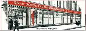 An artist's impresion of the F. W. Woolworth stroe in Berlin, which opened in 1928.
