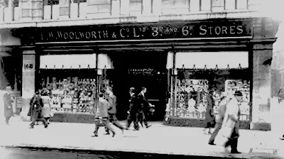 In the heart of London's financial district, the Woolworth Store in High Holborn was just a stone's throw from the famous Old Houses and St Paul's Cathedral