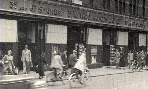 The North End Croydon Woolworth's fortified for the blitz at Christmas 1939