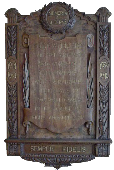 Memoria in Aeterna.  The Woolworth War Memorial was carved in oak and inlaid with gold.  It does not include the names of the fallen.  We are proud to honour all those whose names we know.  Rest in peace.