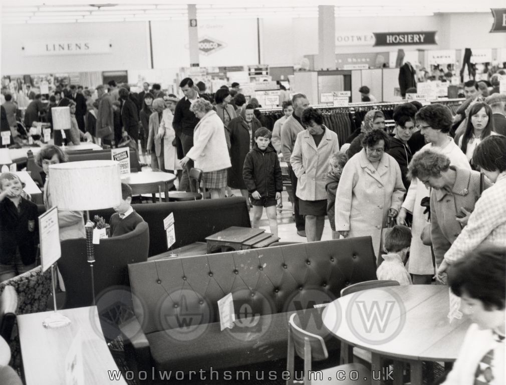 Sofas, tables and chairs, display shelving and cupboards were all part of the new furniture department at Woolco, which initially operated as a Concession