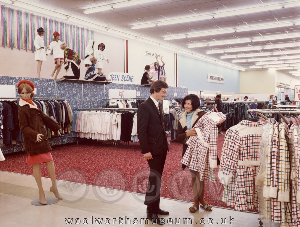 Woolco had a passion for fashion, with a bright modern clothing section offering the latest designs for all the family. Operated as a concession, the Teen Scene and juniors ranges marked the first time that F.W. Woolworth had carried Ladybird-branded goods, despite buying from the Company since 1932.