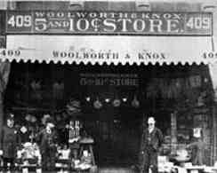 The Woolworth and Knox Five and Ten Cent store at 409 Main Street, Bufalo, pictured in around 1888