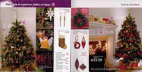 Part of the range of Christmas decorations on sale in Woolworths and Woolworths Big W stores in the UK in 2003