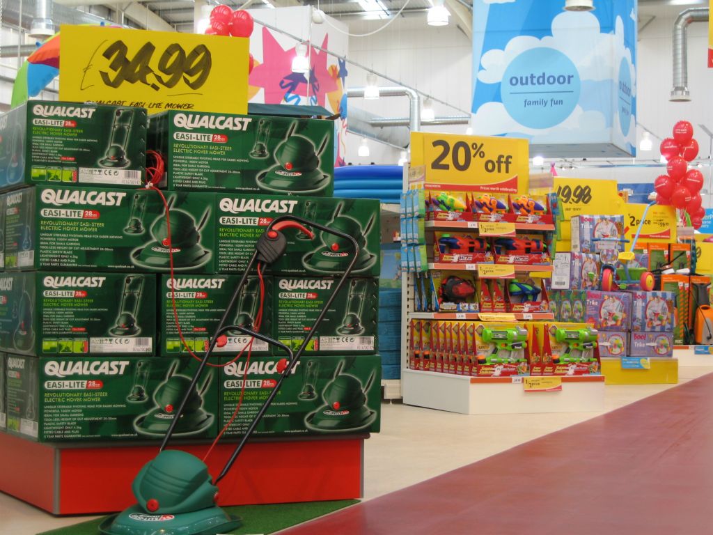 Outdoor family fun, indoors on the shelves of an out-of-town Woolworths in 2005