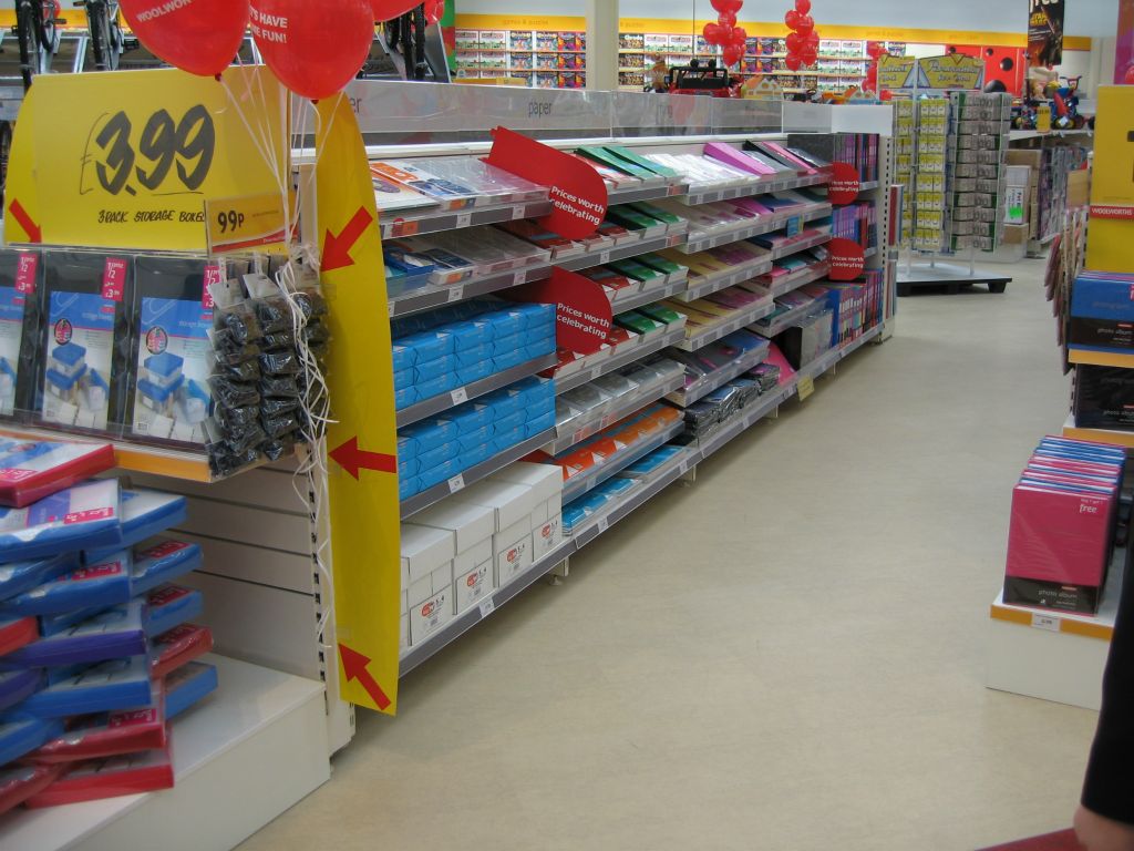 Displays of the popular SOHO (small office home office) range at an out-of-town Woolworths in 2005