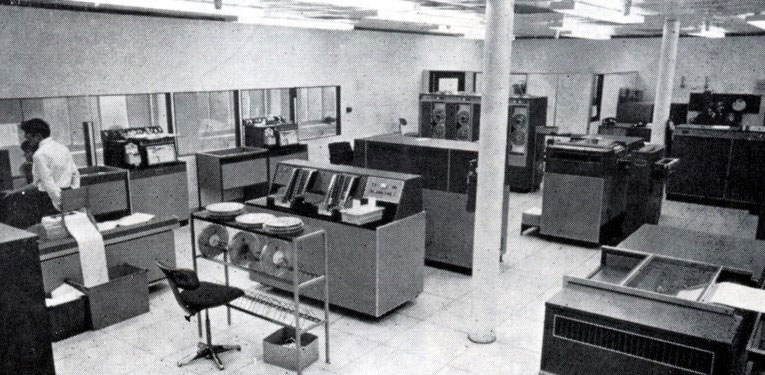 Data input to the first mainframe computers was by paper tape or punched cards.  The equipment shown collectively has less processing power than a modern digital watch or mobile phone.