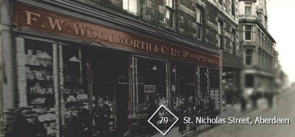 Aberdeen's first Woolworth's was forged out of an existing granite building. After 1926 when a second store opened in Union Street it was nicknamed 'Wee-Woolies' by local people. It traded for sixty years before the freehold was sold to redevelop the St Nicholas Centre