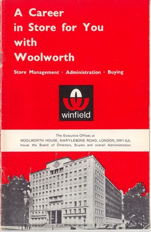 Management Careers booklet from Woolworths in 1967. Click the image to download a Adobe PDF of the brochure