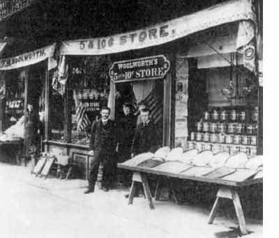 The original F. W. Woolworth store in Lancaster, Pennsylvania, USA pictured in about 1885