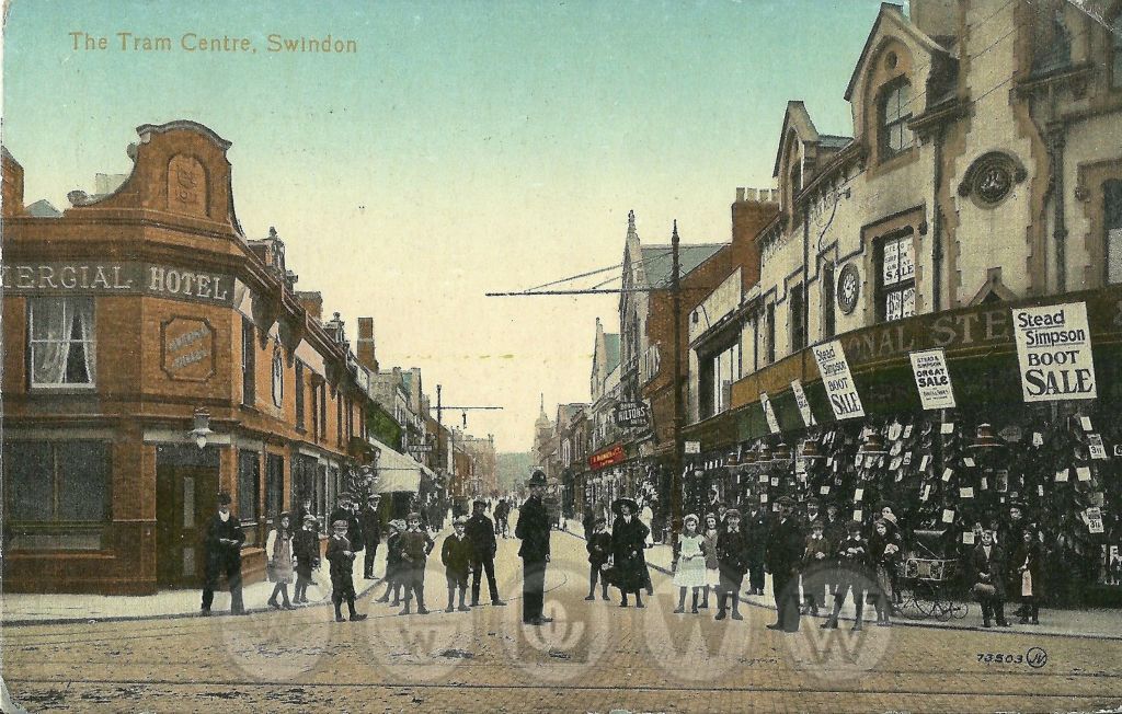 This card, published by Valentines, is identical to the FWW issue, save for the pseudo colour. Regent Street took shape as local people rebelled against the steep slope of the High Street in the old town. Private houses were converted to shops by adding arcades on the front.