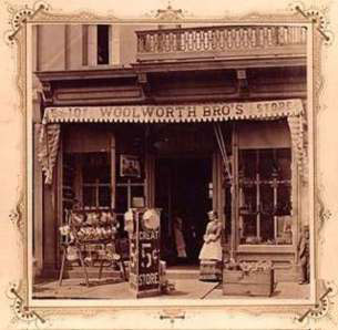 The short-lived second Woolworth store in Harrisburg, Pennsylvania, which opened in 1879 was the proving ground for the five-and-ten cent formula. (Image with special thanks to Scott Oakford, the great grandson of the Founder, Charles Sumner Woolworth)
