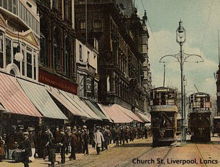 F.W.Woolworth's first Threepenny and Sixpenny Store branch in Liverpool, Lancashire in 1909