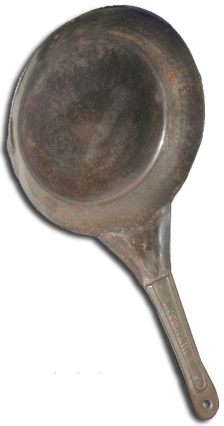 Simple, practical, affordable an original Woolworth No. 2 Frying Pan, which sold for 5 cents in the USA and threepence in Great Britain and Ireland at the turn of the twentieth century