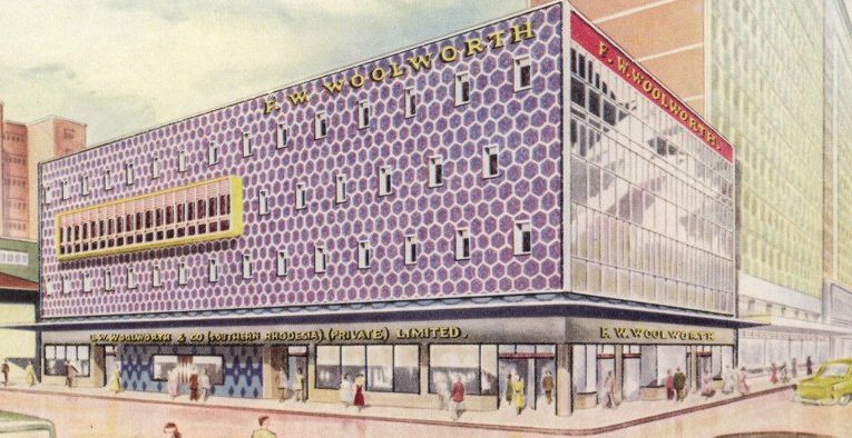 An artist's impression of a new £1m Woolworth superstore planned for Salisbury (Harare), Rhodesia (Zimbabwe) in the late 1950s