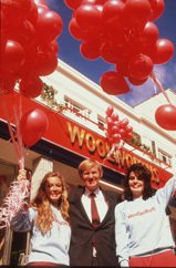 Kingfisher CEO Geoff Mulcahy reopening the Woolworth store in London's Camden Town on 29 May 1986 after it had been given a major makeover