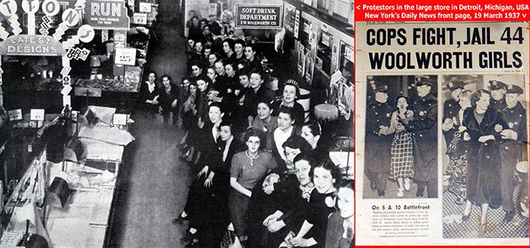 Battlefront Woolworth, as five-and-ten staff take on their management with demands for union recognition and $8 a week in March 1937. Frank Woolworth once said that all publicity was good, but might have considered this type of coverage an exception!