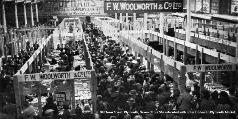 Woolworths in Plymouth joined other retailers in re-opening in the local market after Old Town Street was wiped out by bombing raids night after night in 1941.