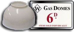Porcelain Gas Light Domes (shades for a gas light)  - a sixpenny best seller from Woolworths in the 1910s and 1920s