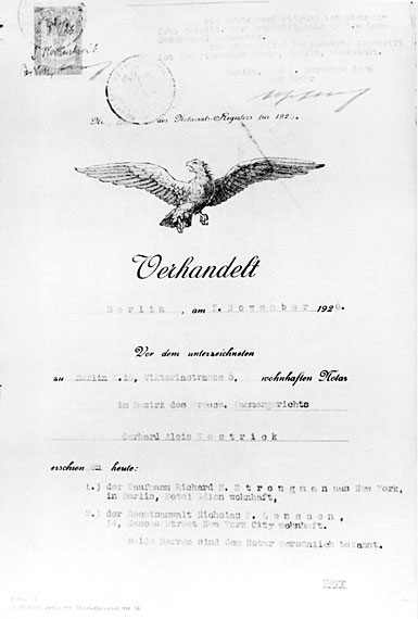 The incorporation certificate of the German F. W. Woolworth Co. GMBH from 1926