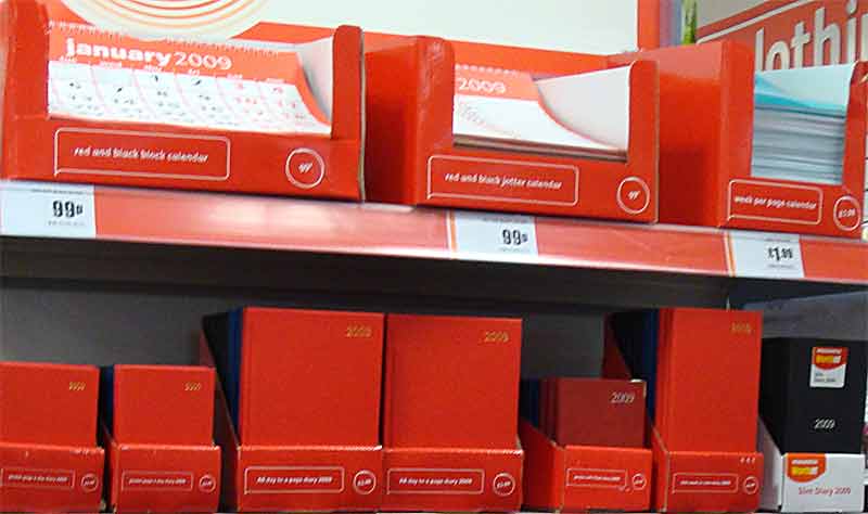 Some of Woolworths' most collectable items, for all the wrong reasons - diaries and calendars for the year after the 99 year old retailer went out of business in the High Street