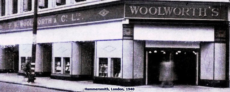 Boarded for the blitz, the windows of Woolworth's in Hammersmith, London in 1940