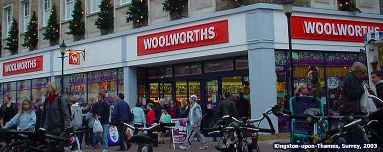 A spectacular new look for the Woolworths store at Kingston-upon-Thames in South West London in 2003