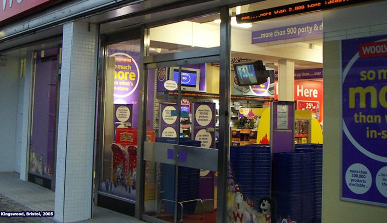 A new look small store at Kingswood, Bristol on Woolworths' 96th birthday in the UK, 5 November 2005